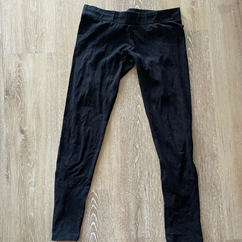 LNA black leggings with zippers on the ends